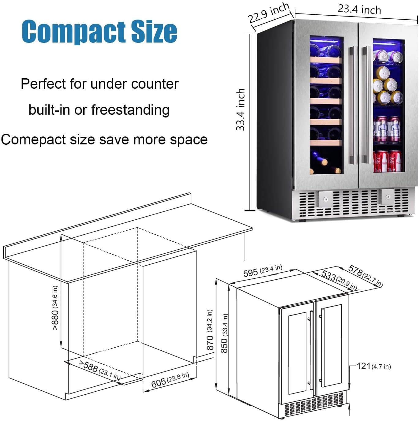 Antarctic star 24 clearance inch beverage refrigerator