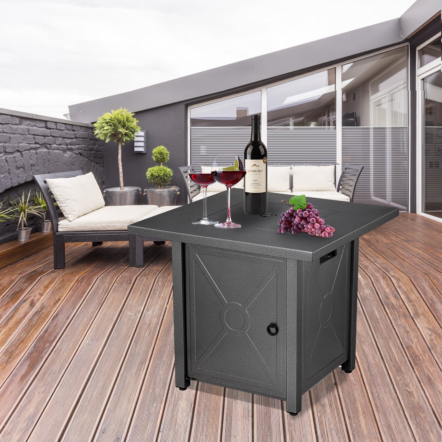 R.W.FLAME 28 inch Propane Fire Pit,2 in 1 Fire Pit Table 40,000 BTU