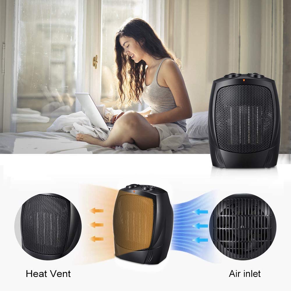 R.W.Flame Small Space Heater Electric Portable Heater Fan