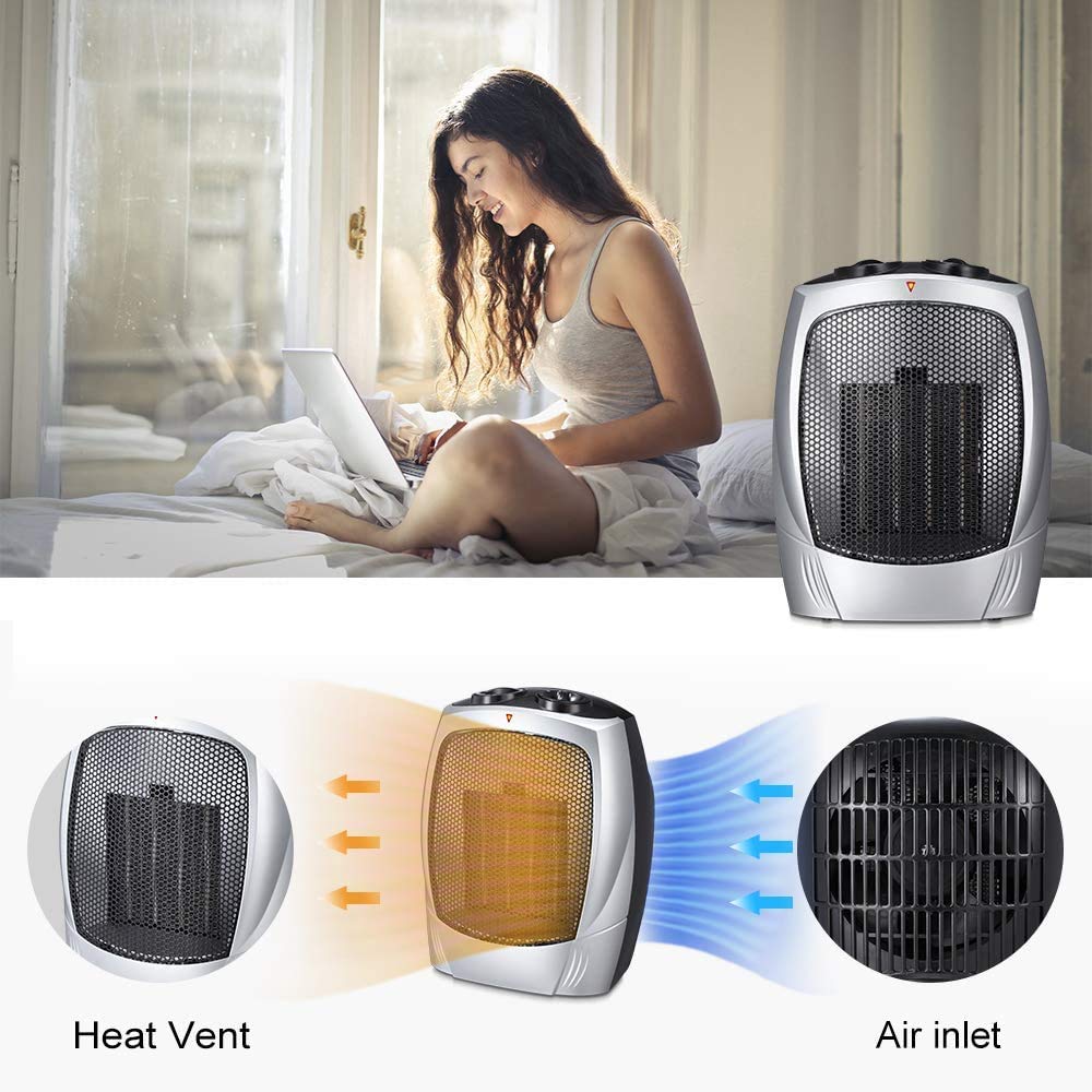 R.W.Flame Small Space Heater Electric Portable Heater Fan