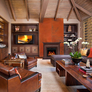 R.W.FLAME 36'' Electric Fireplace with Mantel Package,750-1500W, Brown R.W.FLAME