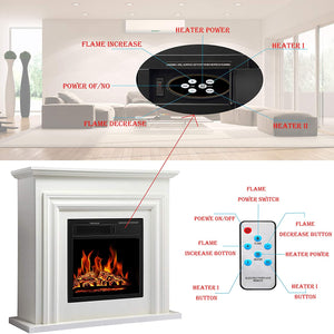R.W.FLAME 36'' Electric Fireplace with Mantel Package,750 - 1500W R.W.FLAME
