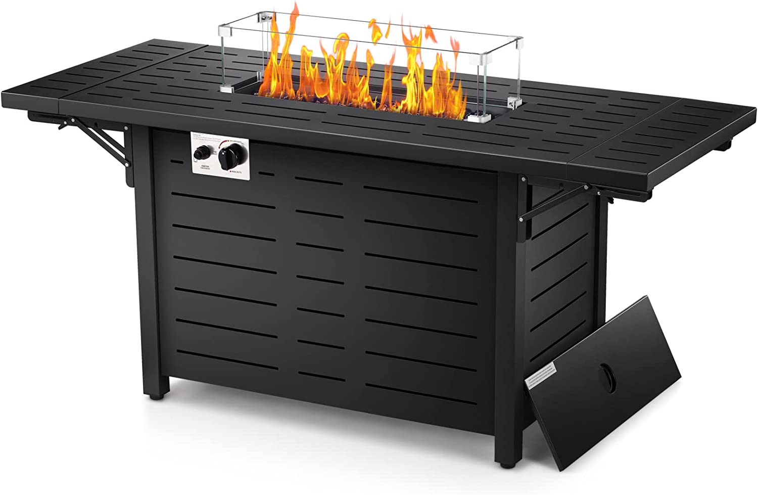 EmberEdge 55- Smooth Panel_R.W.FLAME Propane Fire Pit Table 54in Foldable,50000 BTU
