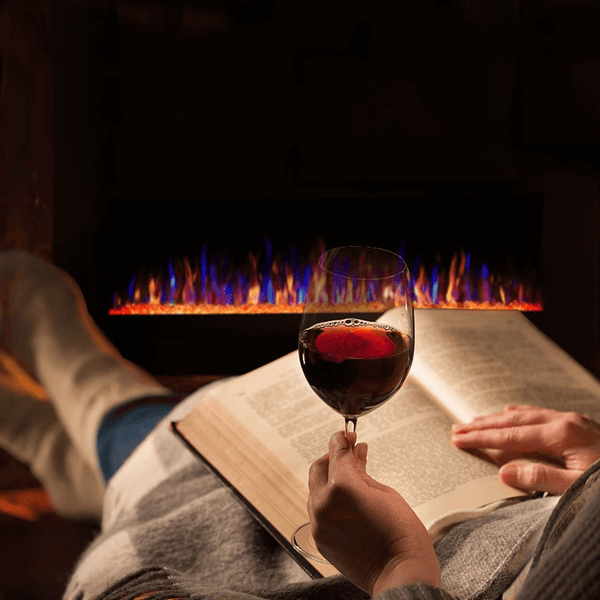 R.W.FLAME 60'' Recessed Electric Fireplace Heater, 750W-1500W