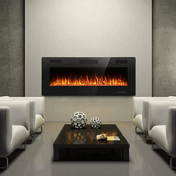 R.W.FLAME 60'' Recessed Electric Fireplace Heater, 750W-1500W
