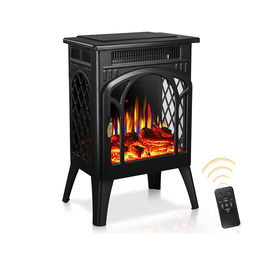 R.W.Flame 16 Inch Electric Fireplace, Freestanding Fireplace Stove with 3D Flame Effect,